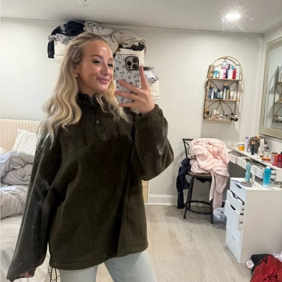 navy green fleece L - Picture 14 of 14